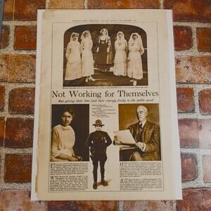 1918 "Not Working For Themselves" WWI-Era Original Vtg Magazine Page Public Good